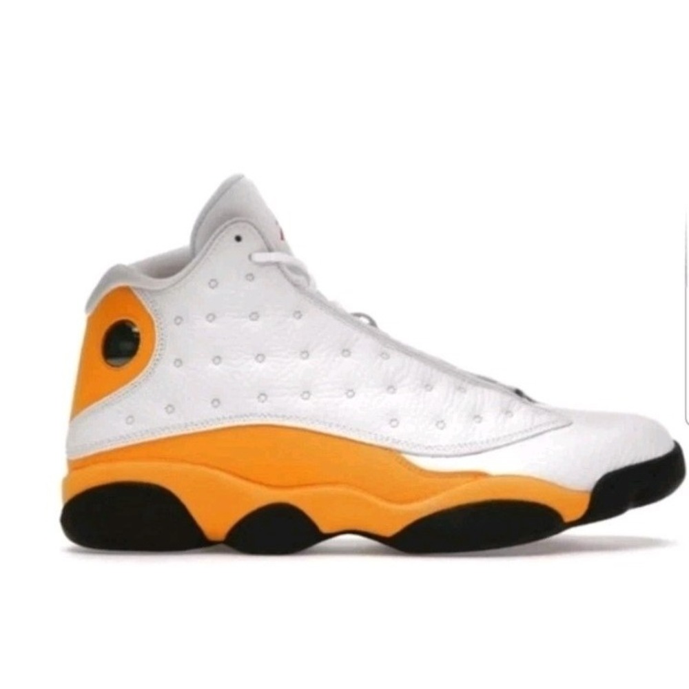 Air Jordan 13 Del Sol White Yellow Leather Suede Sneakers Mens 8.5 414571-167